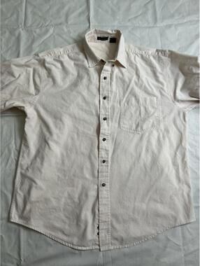 Men’s Large Button Up Cream 100% Cotton Preppy